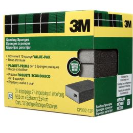 3M 3-3/4" x 2-5/8" x 1" Med Sanding Sponge (12pk)