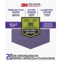 3M 9" x 11" Coarse (80 Grit) Pro Grade Precision Faster Sanding Sheets (20pk)
