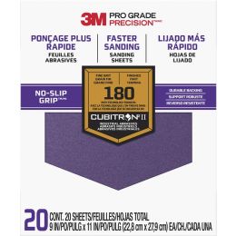 3M 9" x 11" Fine (180 Grit) Pro Grade Precision Faster Sanding Sheets (20pk)