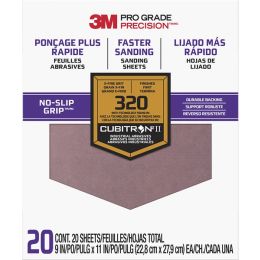 3M 9" x 11" Extra-Fine (320 Grit) Pro Grade Precision Faster Sanding Sheets (20pk)