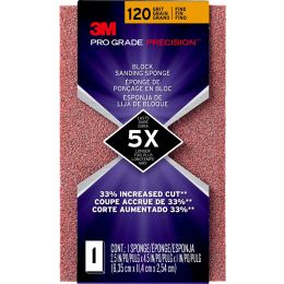 3M Med 120 Grit Pro Grade Precision Faster Sanding Block Sponge