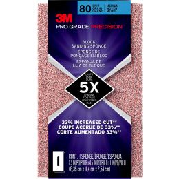 3M Course 80 Grit Pro Grade Precision Faster Sanding Block Sponge