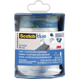 3M 24" x 90' ScotchBlue Pre-Taped Painters Plastic w/Dispenser