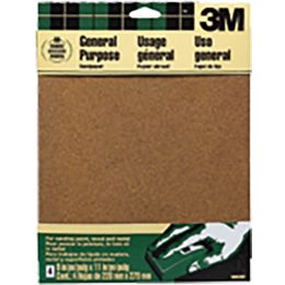 3M 9" x 11" Coarse (60 Grit) Aluminum Oxide Sanding Sheets (4pk)