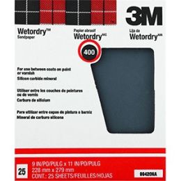 3M 9" x 11" 400A Pro-Pak Wetordry Sanding Sheets (25pk)