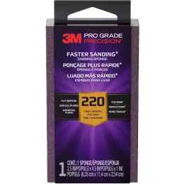 3M Fine 220 Grit Pro Grade Precision Faster Sanding Block Sponge