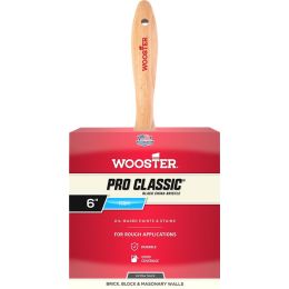 Wooster 6" Pro Classic Black China Extra Thick Block & Stucco Bristle Paint Brush