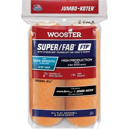 Wooster 4-1/2" Jumbo-Koter Super/Fab FTP 3/8" Mini Roller Cover 2Pk