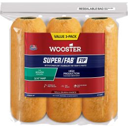 Wooster 9" Super/fab Ftp 3/4" Nap Roller Cover 3PK