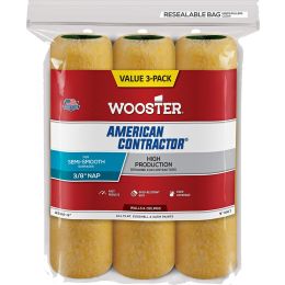 Wooster 9" x 3/8" Nap American Contractor Roller Cover (3pk)