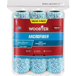 Wooster 9" x 3/8" Nap Microfiber Roller Cover (3pk)