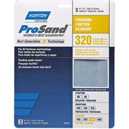 Norton 9" x 11" 320 ProSand Paper Sheets 3Pk