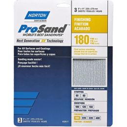 Norton 9" x 11" 180 ProSand Paper Sheets 3Pk
