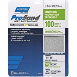 Norton 9" x 11" 100 ProSand Paper Sheets 3Pk