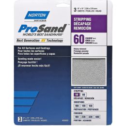 Norton 9" x 11" 60 ProSand Paper Sheets 3Pk