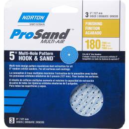 Norton 5" P180B ProSand Multi-Air Cyclonic Paper H&L Vac Disc 3Pk