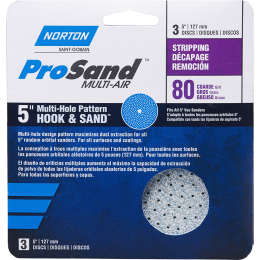 Norton 5" P80C ProSand Multi-Air Cyclonic Paper H&L Vac Disc 3Pk