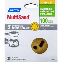 Norton 5" 5 & 8 Hole P100 Hook & Sand Paper H&L UVH Disc 25Pk