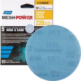 Norton 5" 220G Mesh Power Hook & Sand Sanding Disc - 10pk