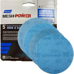 Norton 5" Mesh Power Hook & Sand Sanding Disc Assorted (80G, 120G, 150G, 220G) - 4pk