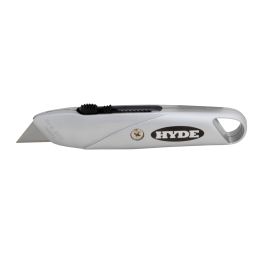 Hyde Silver Top Slide Utility Knife Diecast Zinc Alloy w/ 1 Blade