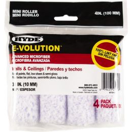 Hyde 4" x 3/8" Nap E-Volution Mini Microfiber Roller Cover (4pk)