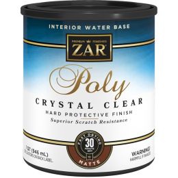 Zar 1Qt Matte Poly Crystal Clear Interior Water-Based Polyurethane