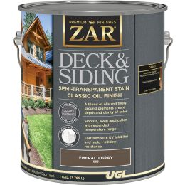 ZAR 1gal Emerald Gray Deck and Siding Semi-Transparent Stain Classic Oil Finish