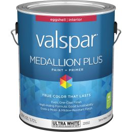 Valspar 1gal Eggshell Finish Ultra White Base Medallion Plus Interior Paint & Primer