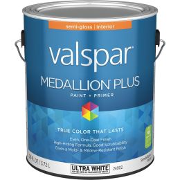 Valspar 1gal Semi-Gloss Finish Ultra White Base Medallion Plus Interior Paint & Primer