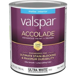 Valspar qt Matte Finish Ultra White Accolade Interior Paint & Primer