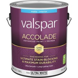 Valspar 1gal Matte Finish Ultra White Accolade Interior Paint & Primer