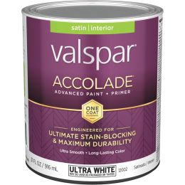 Valspar qt Satin Finish Ultra White Accolade Interior Paint & Primer