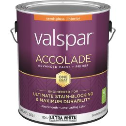 Valspar 1gal Semi-Gloss Finish Ultra White Accolade Interior Paint & Primer