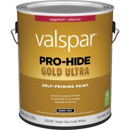 Valspar 1gal Eggshell Finish Super One Coat White Pro-Hide Gold Ultra Interior Paint