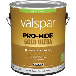 Valspar 1gal Satin Finish Super One Coat White Pro-Hide Gold Ultra Interior Paint