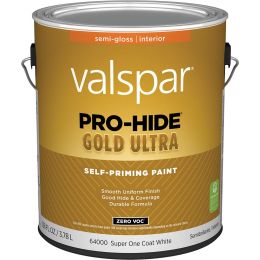 Valspar 1gal Semi-Gloss Finish Super One Coat White Pro-Hide Gold Ultra Interior Paint