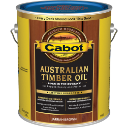 Cabot 1gal Jarrah Brown Australian Timber Oil Wood Finish (Low Odor)