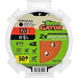 Gator 120 Grit 5" 8 Hole Hook & Loop Power Sanding Disc 50pk