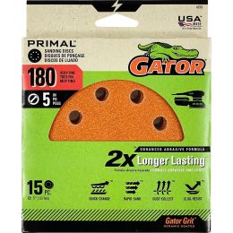 Gator 180 Grit 5" 8 Hole Hook & Loop Power Sanding Disc 15pk