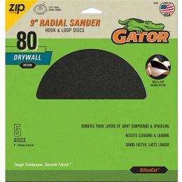 Gator 80 Grit 9" Hook & Loop Drywall Sanding Disc 5pk