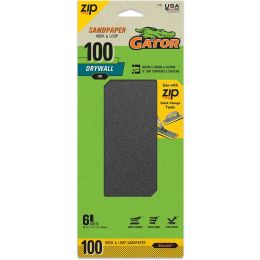 Gator 100 Grit 4-1/2" x 10-1/2" Hook & Loop Drywall Sanding Sheet 6pk