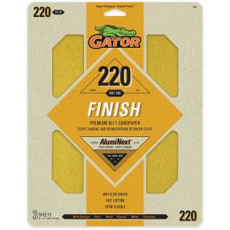Gator 220 Grit 9" x 11" Premium Dry Sand Sheet-Finish 3pk