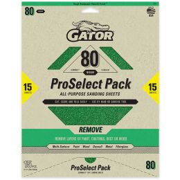 Gator Premium Dry Sand Sheet-Remove 80 Grit 9 in. x 11 in. (15pk)