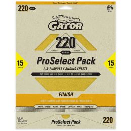 Gator 220 Grit 9" x 11" Premium Dry Sand Sheet-Finish 15pk