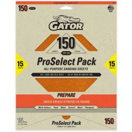 Gator 150 Grit 9" x 11" Premium Dry Sand Sheet-Prepare 15pk