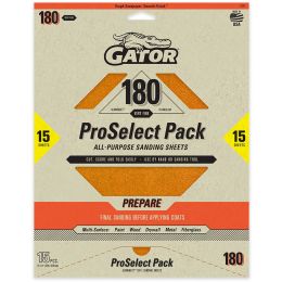 Gator 180 Grit 9" x 11" Premium Dry Sand Sheet-Prepare 15pk