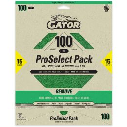 Gator 100 Grit 9" x 11" Premium Dry Sand Sheet-Remove 15pk