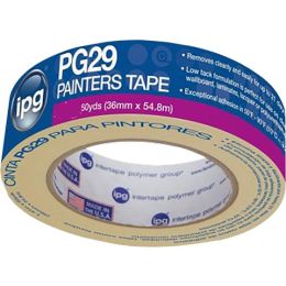 IPG PG29 1-1/2" x 60yd Premium Grade Low Tack Masking Tape (Case of 24)