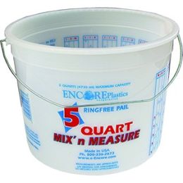 Encore 5Qt Clearvue Ringfree Pail w/ Wire Handle & Graduations